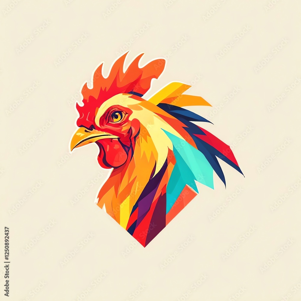 Vibrant Rooster: A Colorful Pop Art Illustration Vibrant Rooster: A Colorful Pop Art Illustration