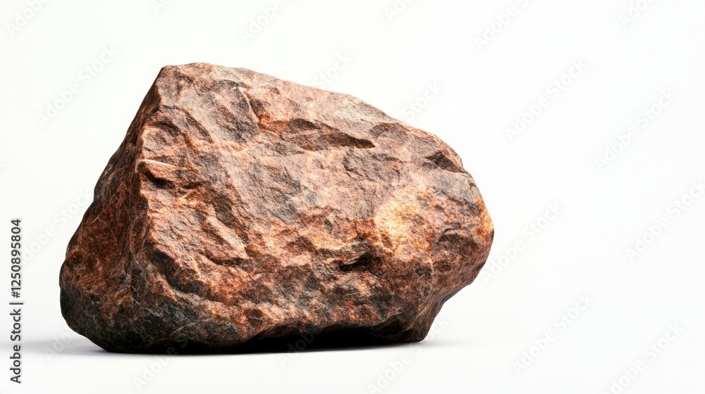 Natural Brown Granite Rock on White Background for Geology and Nature Projects and Educational Materials Natural Brown Granite Rock on White Background for Geology and Nature Projects and Educational Materials