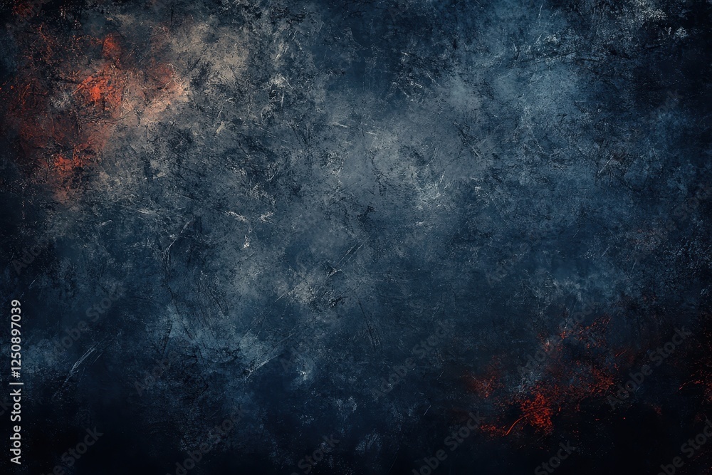 Naklejka premium Abstract Dark Blue Texture With Red Accents