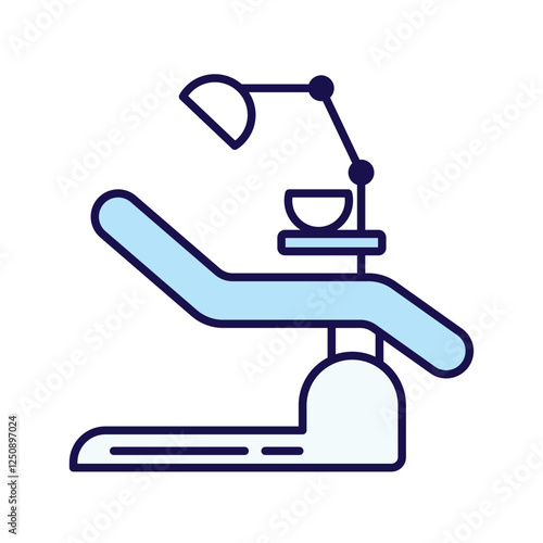 A minimalistic outline icon of a dental chair Ideal for medical, healthcare, and dentistry-related designs