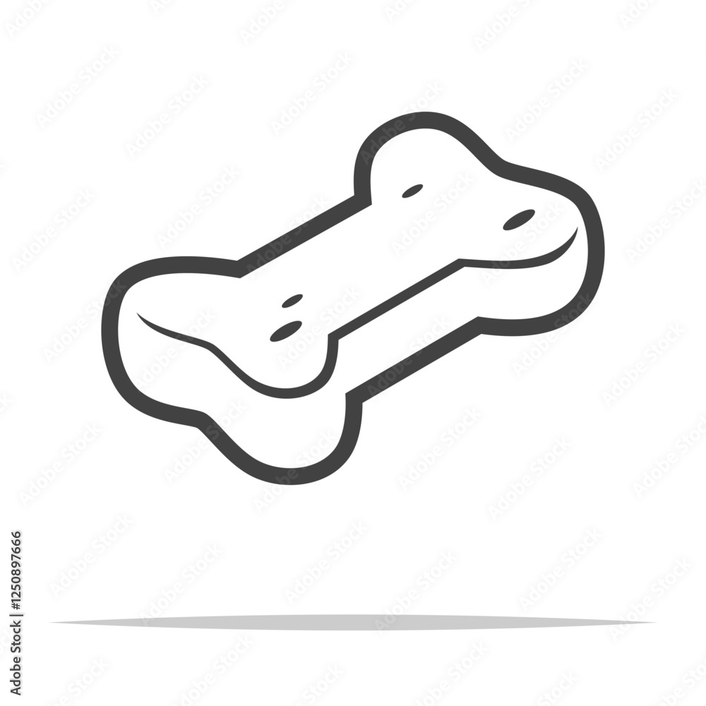 Dog bone toy outline icon transparent vector isolated