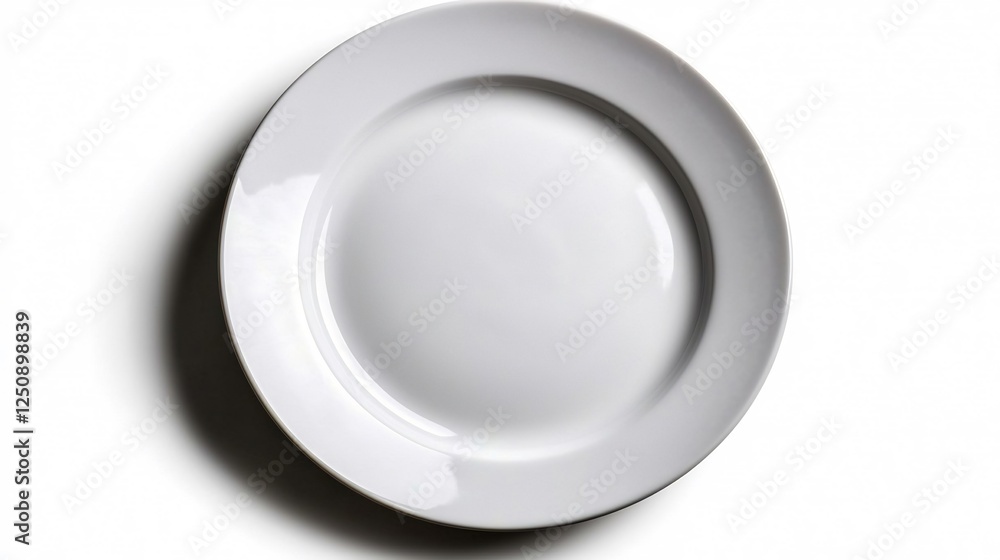 Empty Gray Ceramic Round Plate On White Background Empty Gray Ceramic Round Plate On White Background