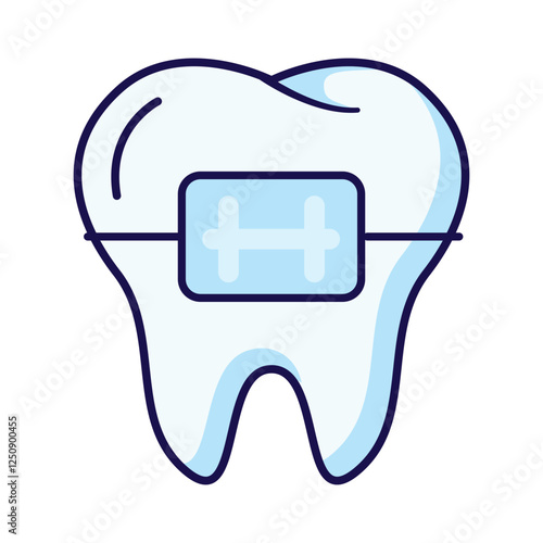 A minimalistic outline icon of a Braces  dental Ideal for medical, healthcare, and dentistry-related designs