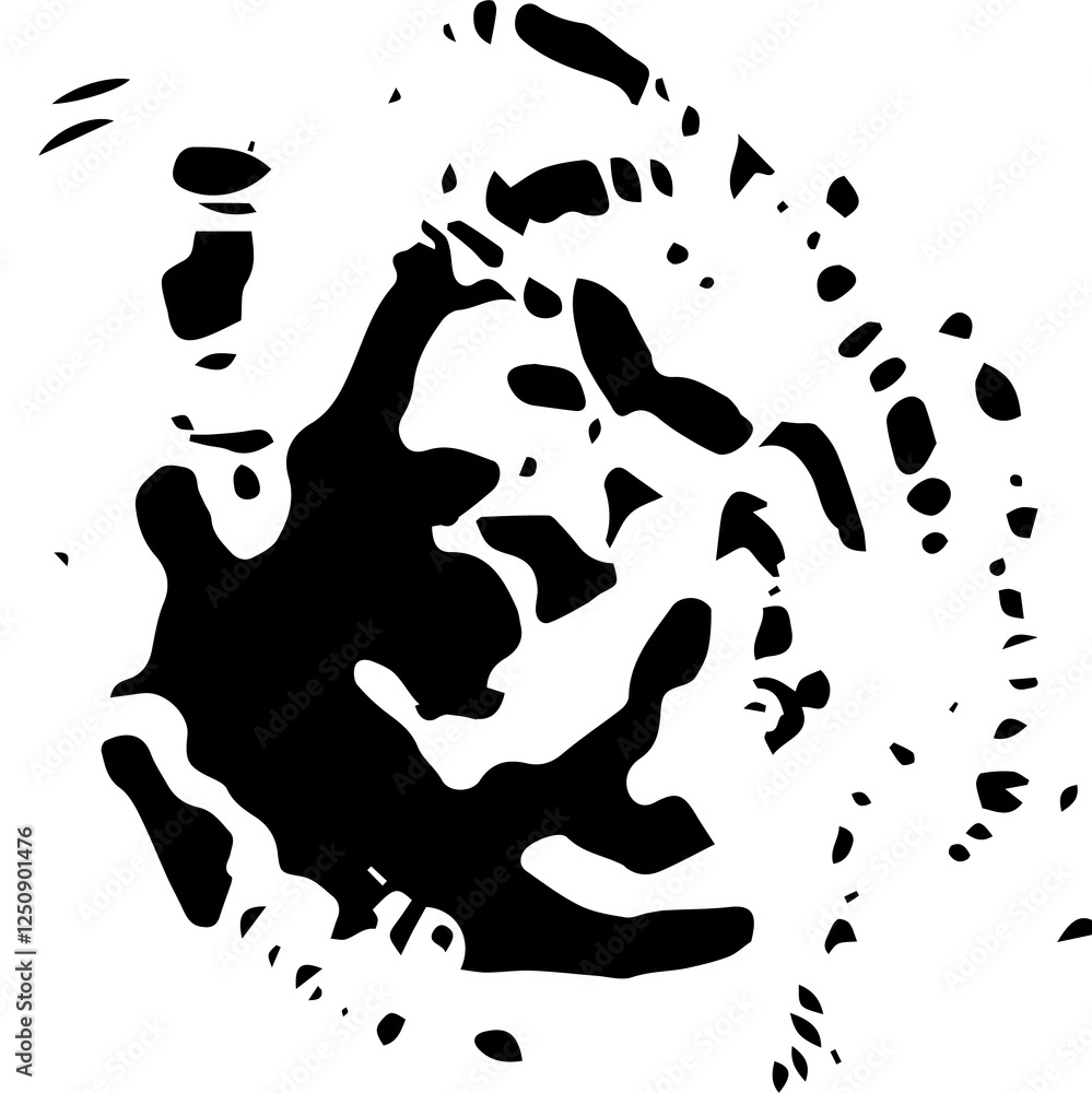 Black and White Contrast: Dynamic Shapes and Textures