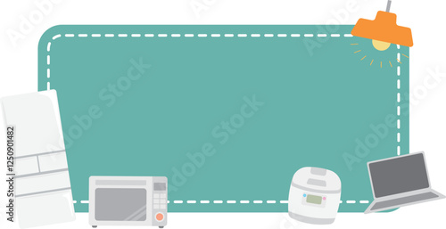 家電のフレーム　ブルー