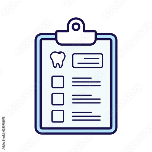 A minimalistic outline icon of a medical check up history dental Ideal for medical, healthcare, and dentistry-related designs