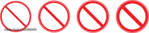 Collection of vector icons of prohibition signs in out line style. Icon symbols for stop, prohibition, prohibited, and others. symbol information icon for public. Vector illustration