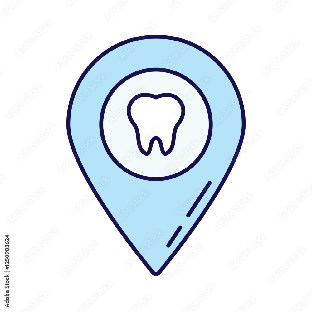 A minimalistic outline icon of a dental location Ideal for medical, healthcare, and dentistry-related designs A minimalistic outline icon of a dental location Ideal for medical, healthcare, and dentistry-related designs