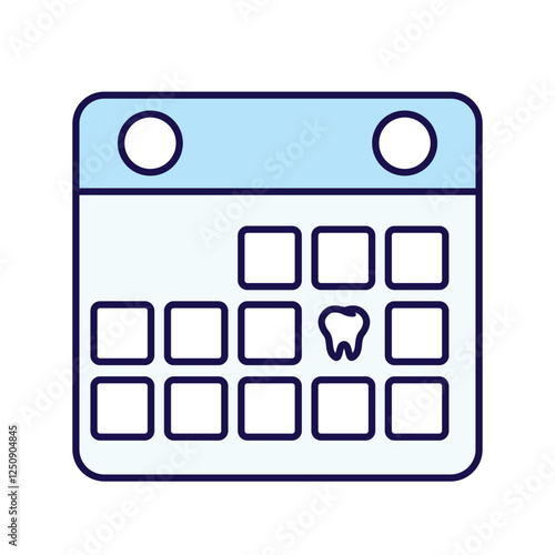 A minimalistic outline icon of a calendar medical check up dental Ideal for medical, healthcare, and dentistry-related designs