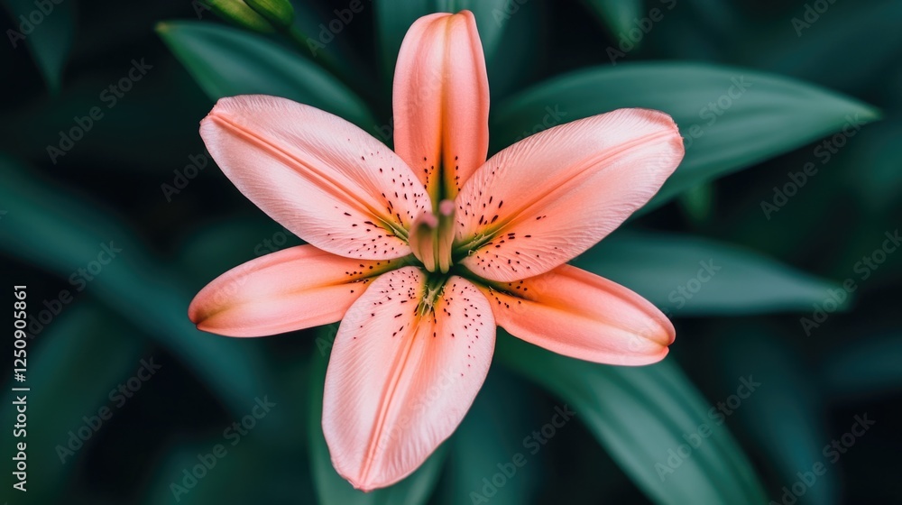 Fototapeta premium A close-up shot of a pink flower surrounded by green leaves, perfect for botanical or still life photography