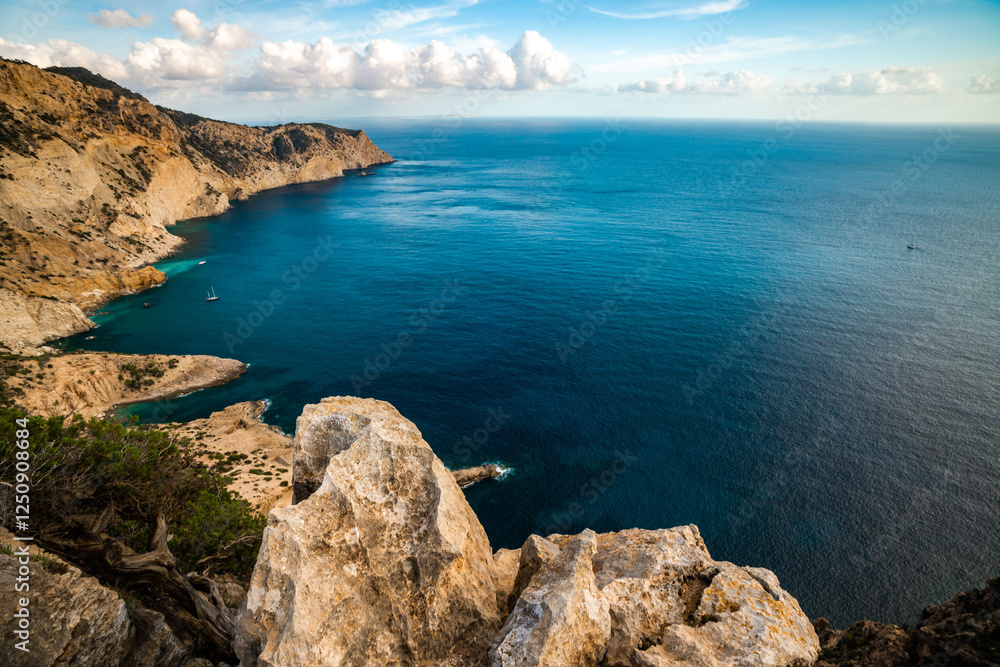 Stunning Coastal View from Ibizas Rocky Cliffs Stunning Coastal View from Ibizas Rocky Cliffs