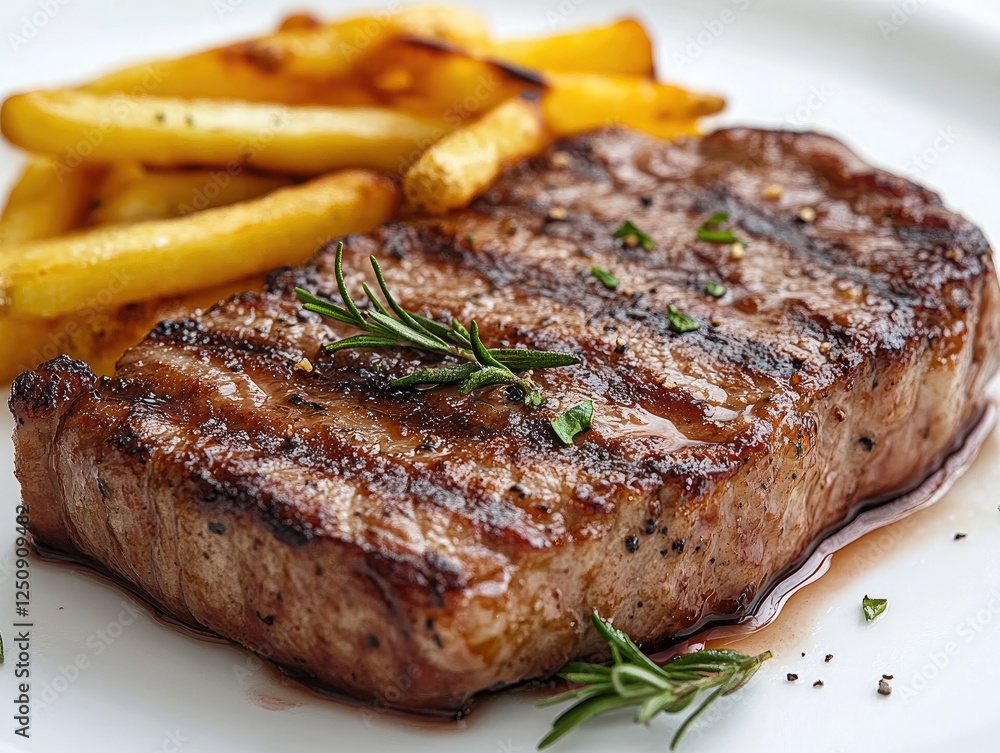 Grilled Steak with Rosemary & Fries Grilled Steak with Rosemary & Fries