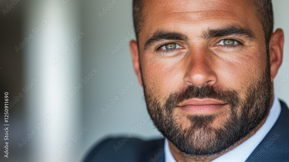 Fototapeta premium Portrait of a Sharp Professional Businessman Isolated on a White Background The Subject Exudes Confidence Poise and an Authoritative Presence