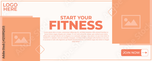 Start your fitness banner design template illustration