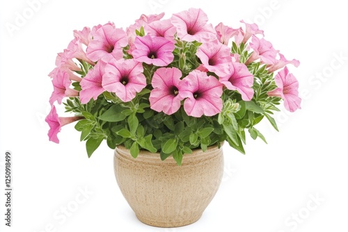 Wallpaper Mural A potted plant with pink flowers on a white background, suitable for home decor or as a gift Torontodigital.ca