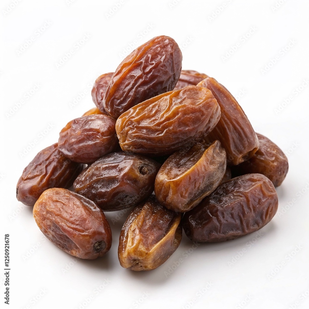 Fresh dates pile on white background for healthy food concept Fresh dates pile on white background for healthy food concept