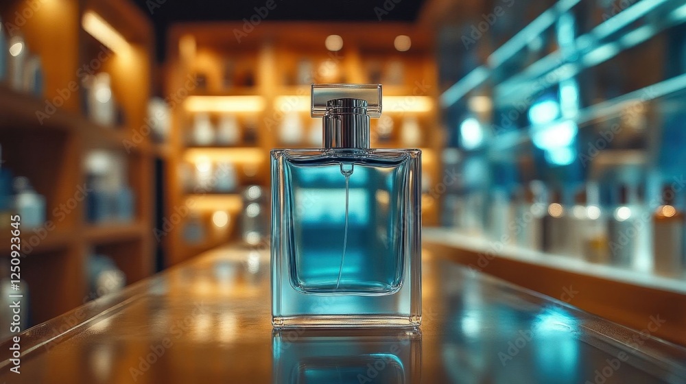A luxury perfume bottle on display. A luxury perfume bottle on display.