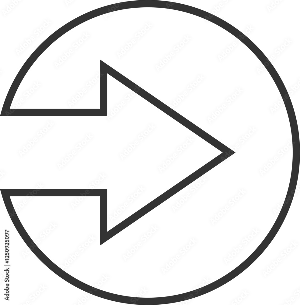 Right Arrow in Circle Outline Icon Right Arrow in Circle Outline Icon