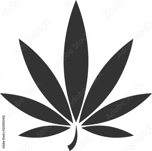 Black Cannabis Leaf Silhouette Icon