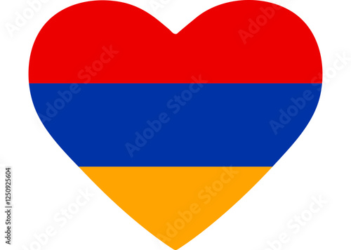 Heart Shaped Icon with Armenian Flag Colors