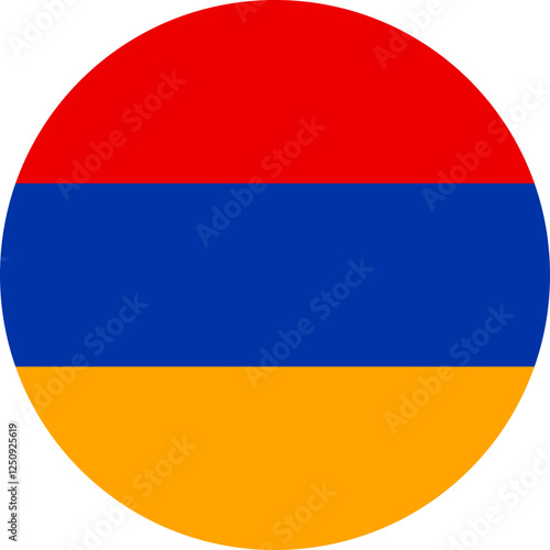 Circular Icon with Armenian Flag Colors