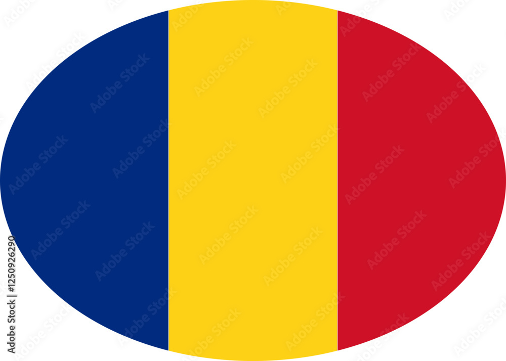Fototapeta premium Romanian Flag Oval Icon