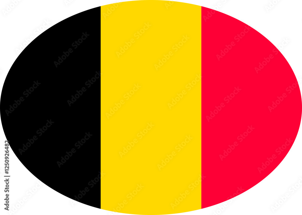 Fototapeta premium Belgian Flag Oval Icon