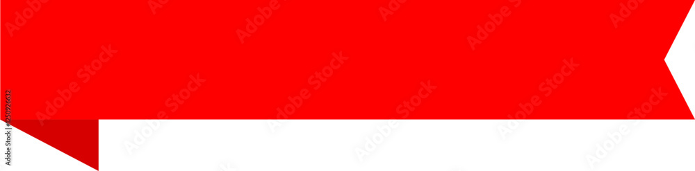 Naklejka premium Red Arrow Banner with Folded Tail Design