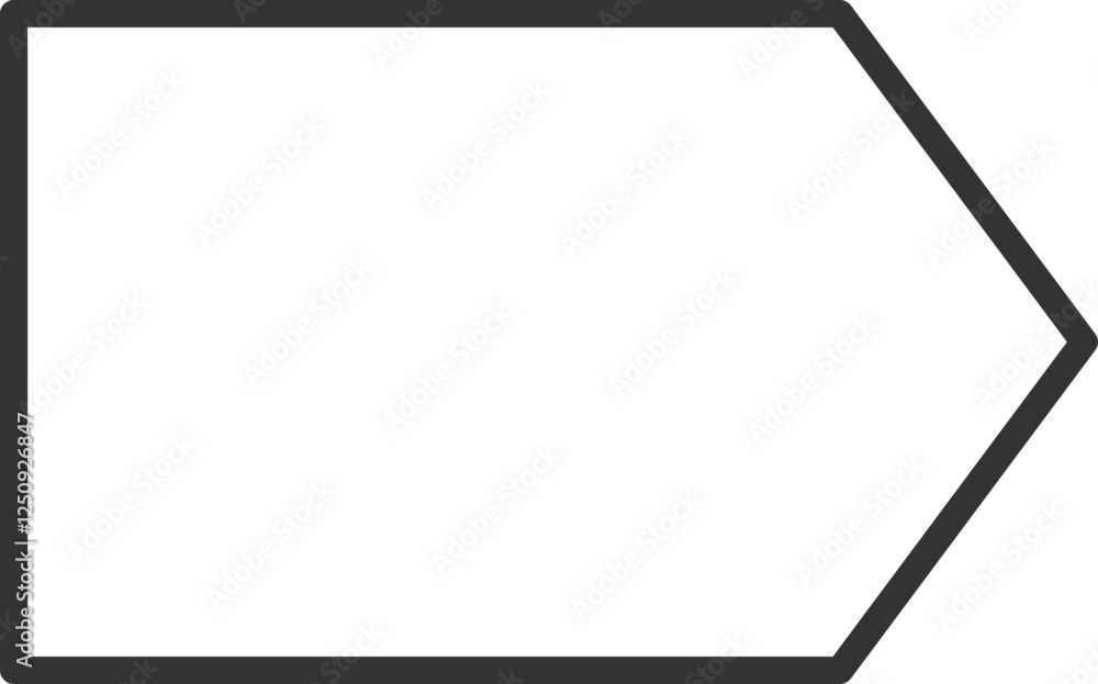 Outline Rectangular Banner with Triangular Cut Outline Rectangular Banner with Triangular Cut
