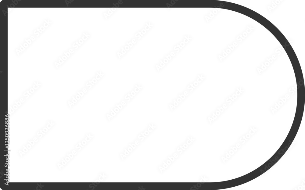 Outline Rectangular Banner with Triangular Cut Outline Rectangular Banner with Triangular Cut
