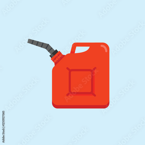 red box jerrycan icon with hose, oil and oil container, fuel logo illustration