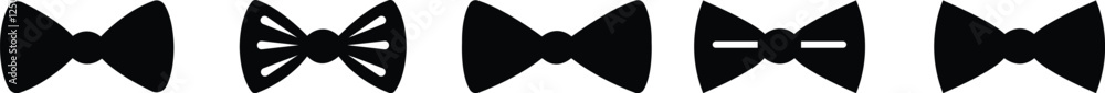 Bow tie icon set.Trendy elegant simple bow for celebrations Valentines Day, wedding or birthday decoration. Cute black doodle illustration. Fashion elements for birthday and Christmas.vector illustrat Bow tie icon set.Trendy elegant simple bow for celebrations Valentines Day, wedding or birthday decoration. Cute black doodle illustration. Fashion elements for birthday and Christmas.vector illustrat