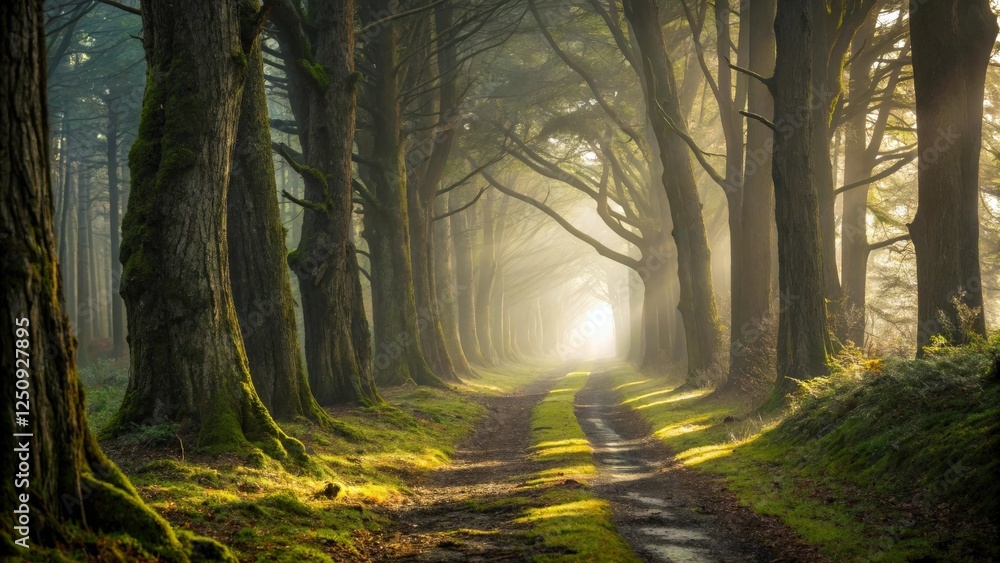 Fototapeta premium Foggy Forest Path