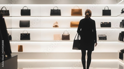 A shopper in a chic boutique.