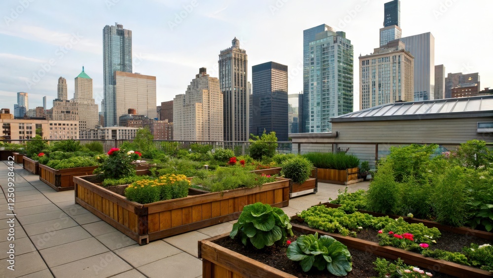 Fototapeta premium Urban Rooftop Garden