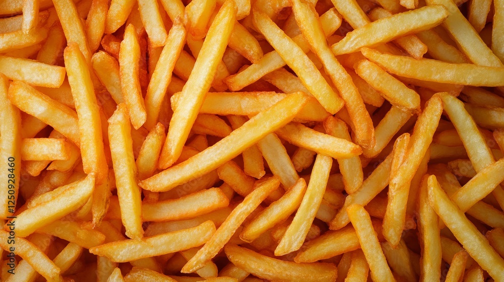 Crispy Golden French Fries Close-Up Background Crispy Golden French Fries Close-Up Background