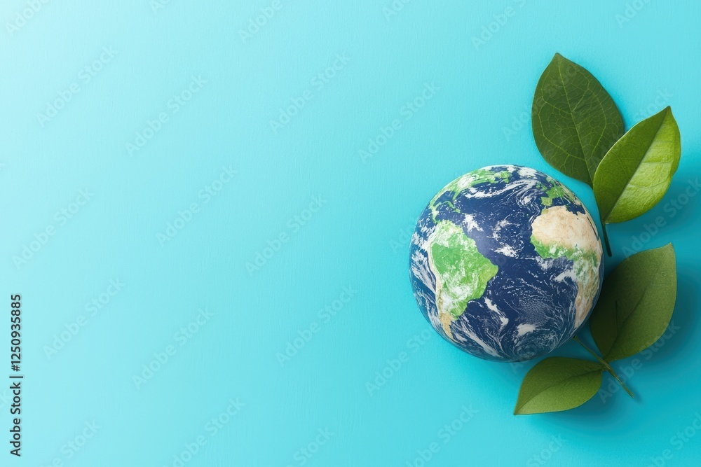 Earth Day Design Featuring Globe and Green Leaves for Sustainable Development Concepts Earth Day Design Featuring Globe and Green Leaves for Sustainable Development Concepts