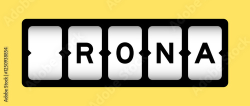 Black color in word RONA (Abbreviation of Return on net assets) on slot banner with yellow color background