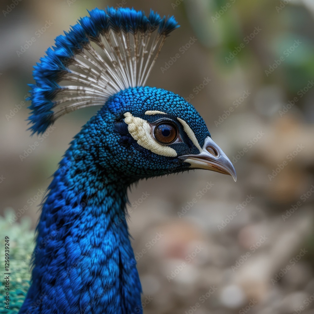 Stunning Close-Up of a Vibrant Blue Peacock Stunning Close-Up of a Vibrant Blue Peacock