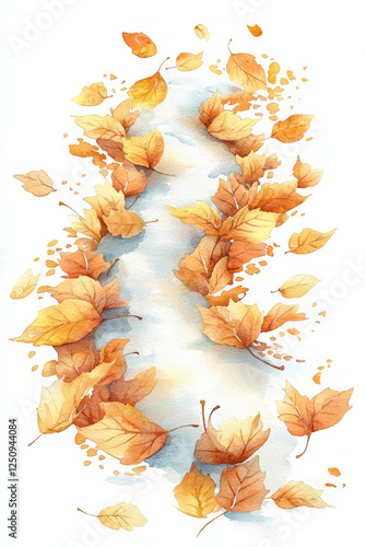 Golden_leaves_drift_across_a_muted_blue_surface,_creating_a_sense_of_movement_and_autumnal_tranquility.