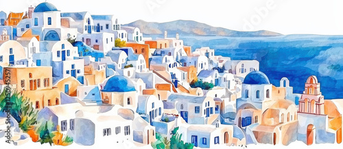 Coastal_townscape,_white_and_ochre_buildings_with_blue_accents_overlook_the_turquoise_sea,_painted_in_watercolor_style.