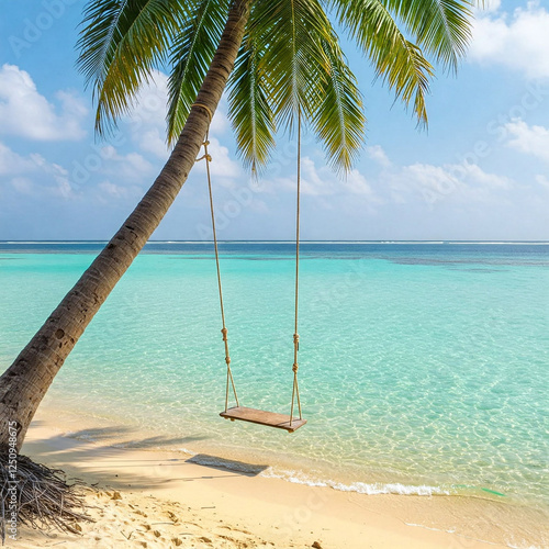 Fototapeta Naklejka Na Ścianę i Meble -  palm tree on the beach