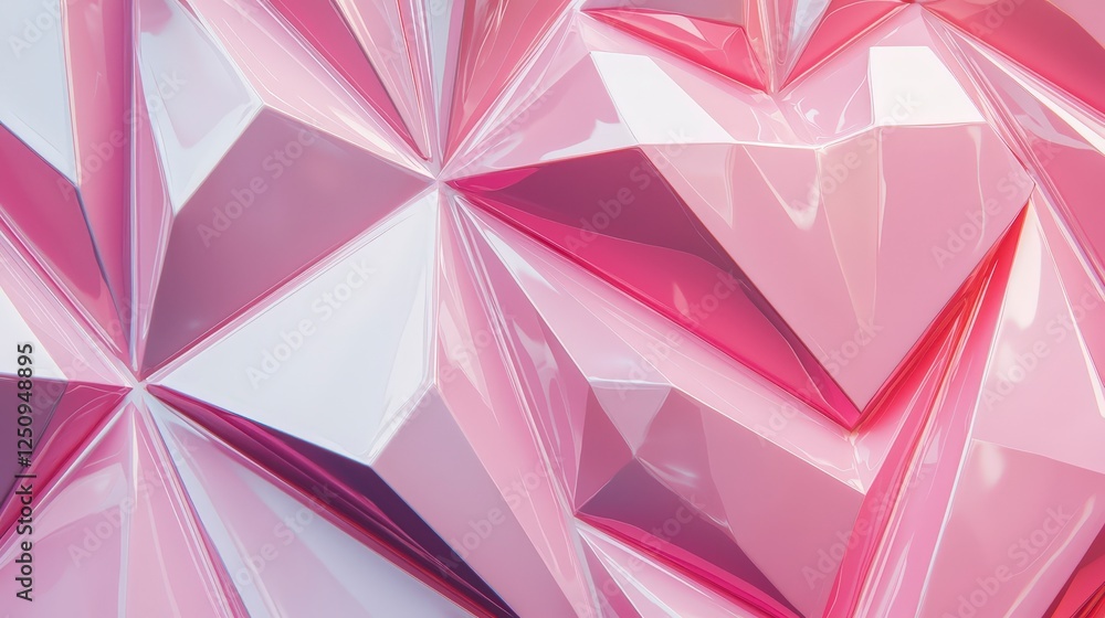 Textured Pink Surface with Geometric Patterns and Heart Shapes Textured Pink Surface with Geometric Patterns and Heart Shapes