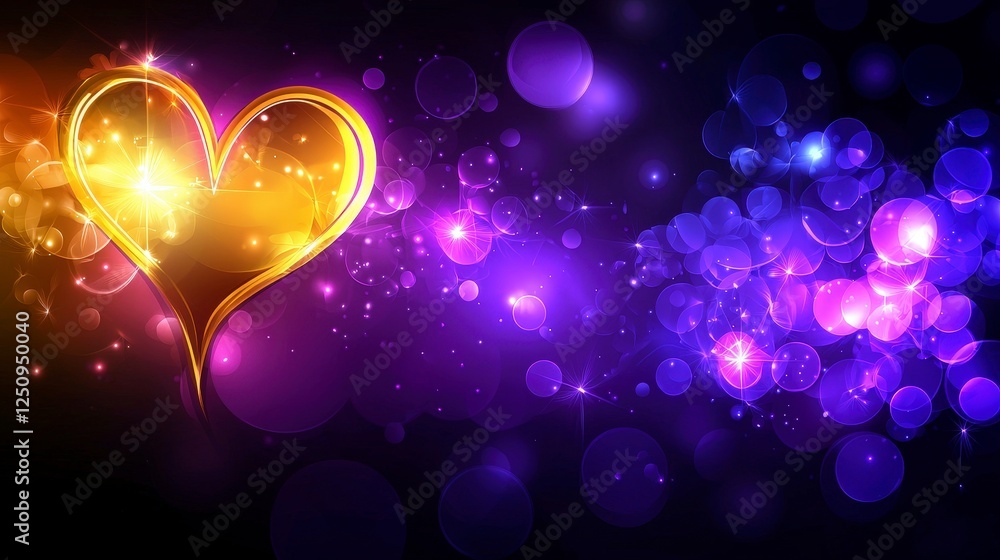 Sparkling Heart Design with Colorful Bokeh Background Effect Sparkling Heart Design with Colorful Bokeh Background Effect