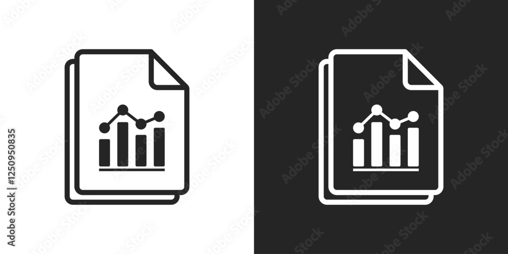 Data report black and white icon vector design Data report black and white icon vector design