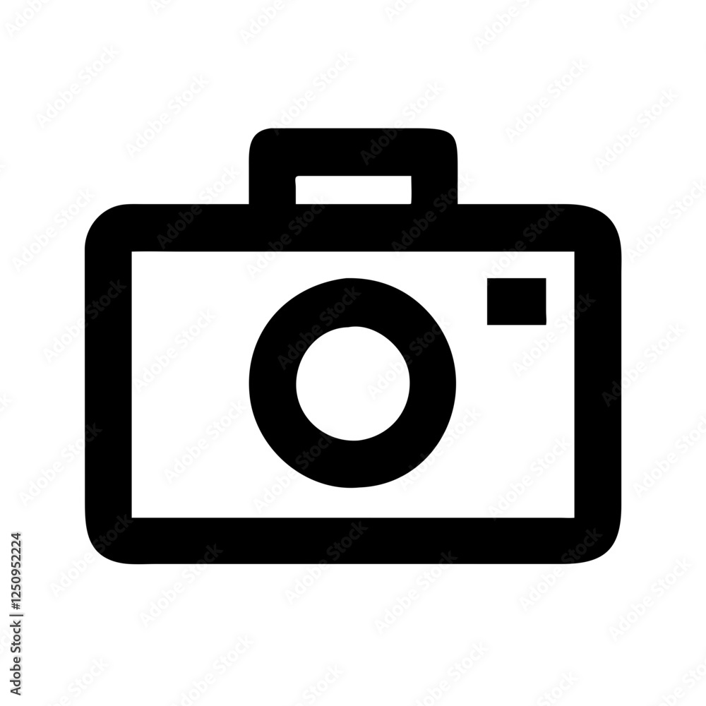 Simple black line art illustration of a camera. Simple black line art illustration of a camera.