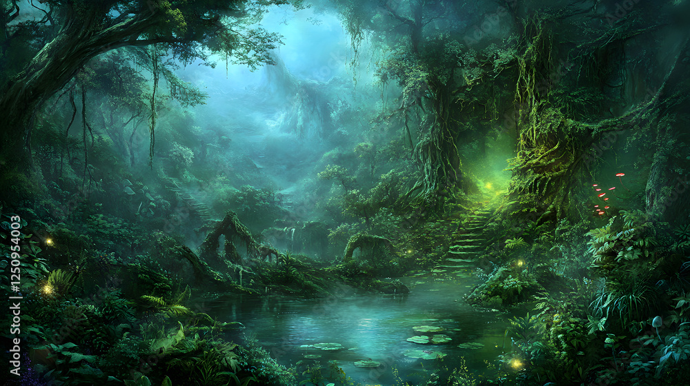 Enchanting Emerald Forest Mystical Pathway to a Hidden Oasis