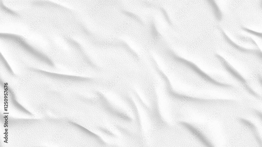 Fototapeta premium White Wrinkled Textured Fabric Background with Soft Shadows