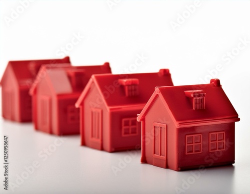 Obraz na płótnie real estate concept with tiny red houses w salonie