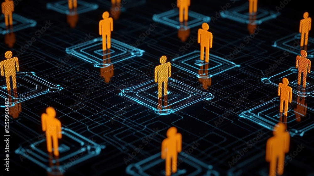 Abstract Network Of People In Digital Technology